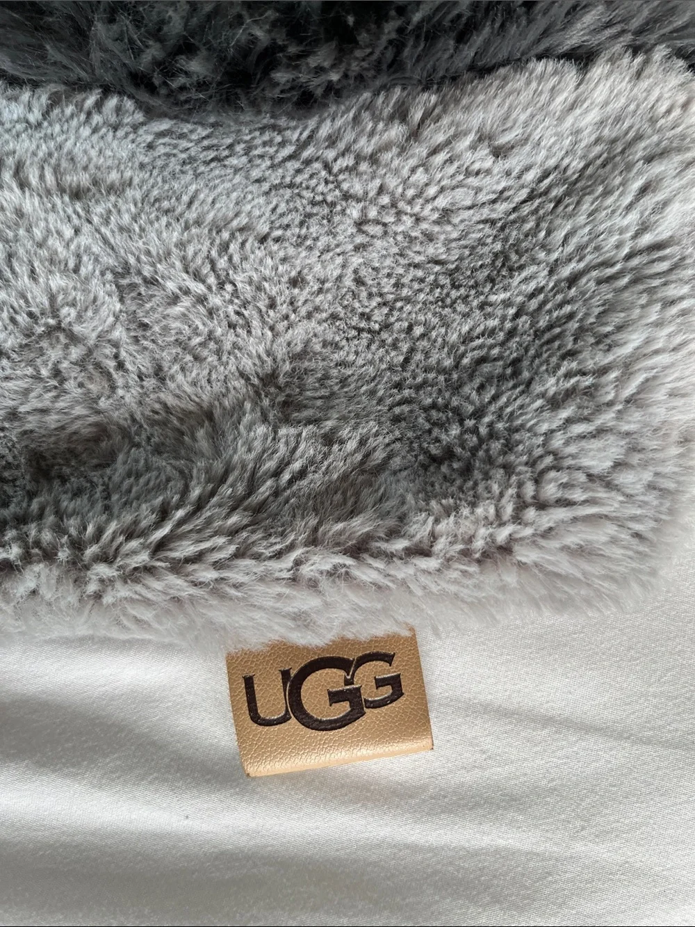 Ugg patchwork faux fur textured tones pillow sham super soft square 20x20”